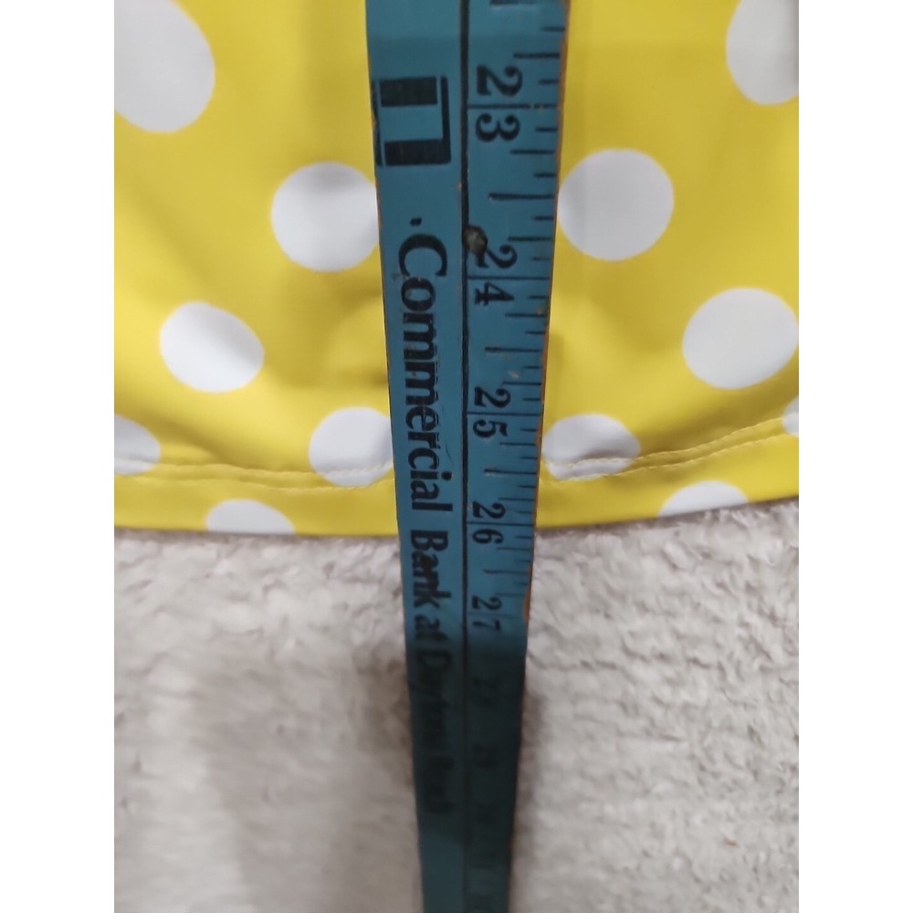 Tommy Hilfiger Sz M YELLOW/ Navy White Polka Dot Swim Dress - Picture 4 of 12